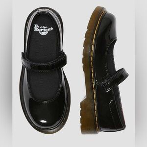Doc Martens Maccy Mary Jane  Black Patent Strap Shoes Girls Youth Size 2